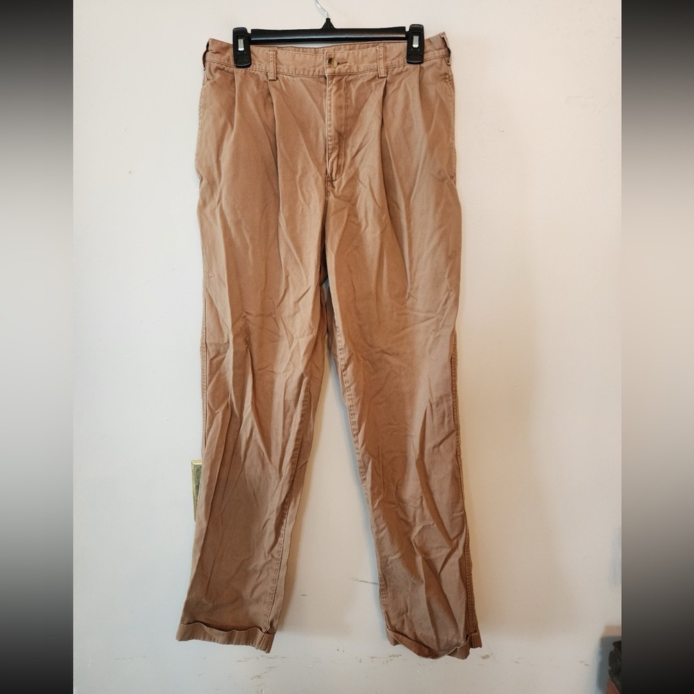 Lands end Khaki cuffed hem pants size mens 32 regular